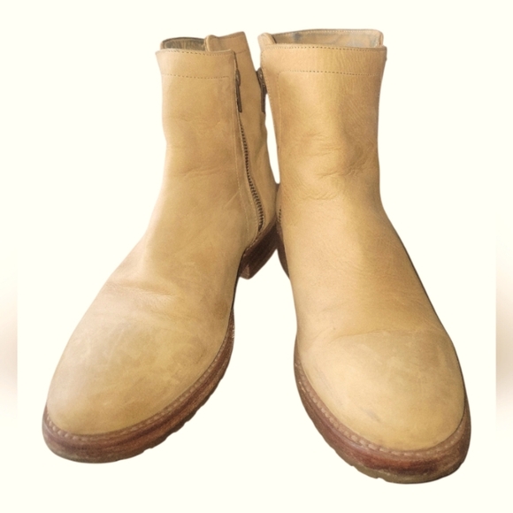 Frye Women's Natalie Double Zipper Style Round Toes Leather Block Heels 7 1/2 - Picture 1 of 10